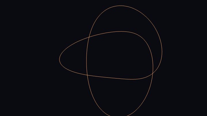 A projected Clifford torus knot traced as linked curves