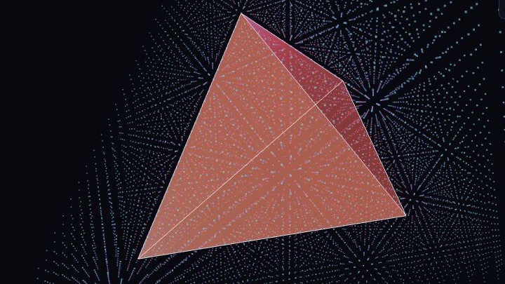 A bright tetrahedral escape-time solid within sampled field layers