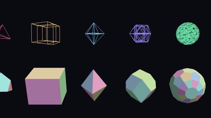 The six regular four-dimensional polychora and their cross-sections